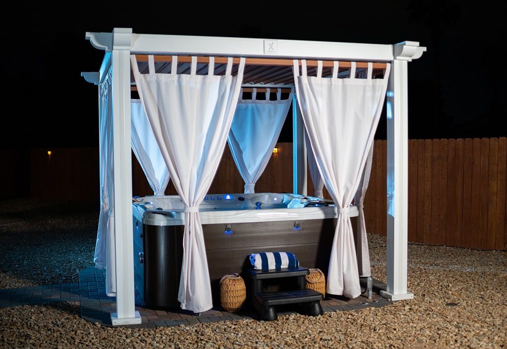 Cabana X over a hot tub