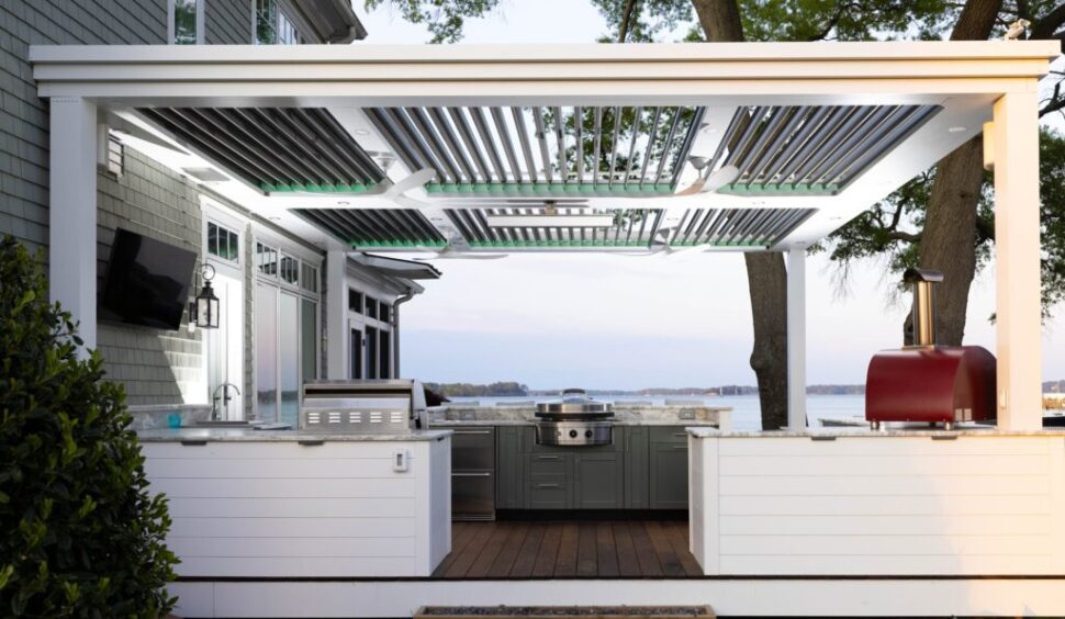 Pergola over kitchen area