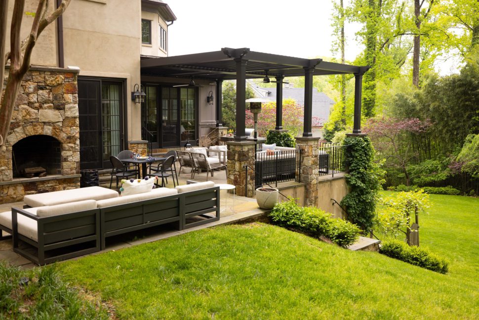 Pergola over outdoor patio area