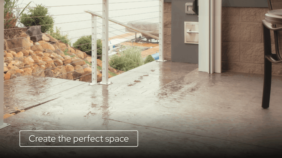The perfect pergola gutter system, wet and dry patio