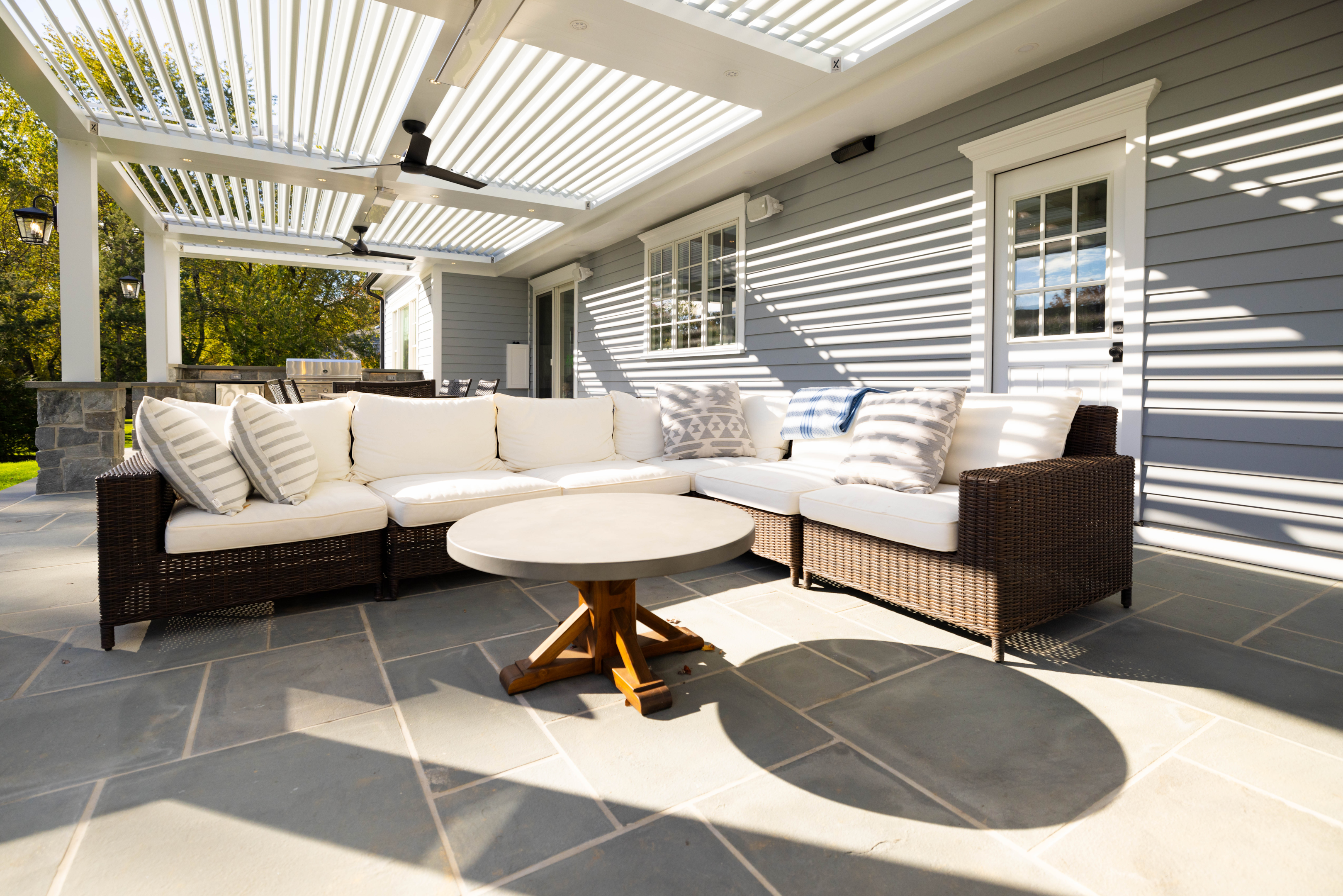 Custom-made pergola screen tailored for perfect fit and protection