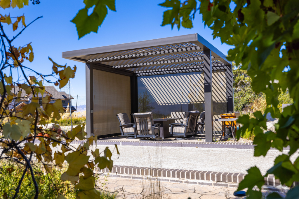 Pergola with privacy wall modern outdoor area