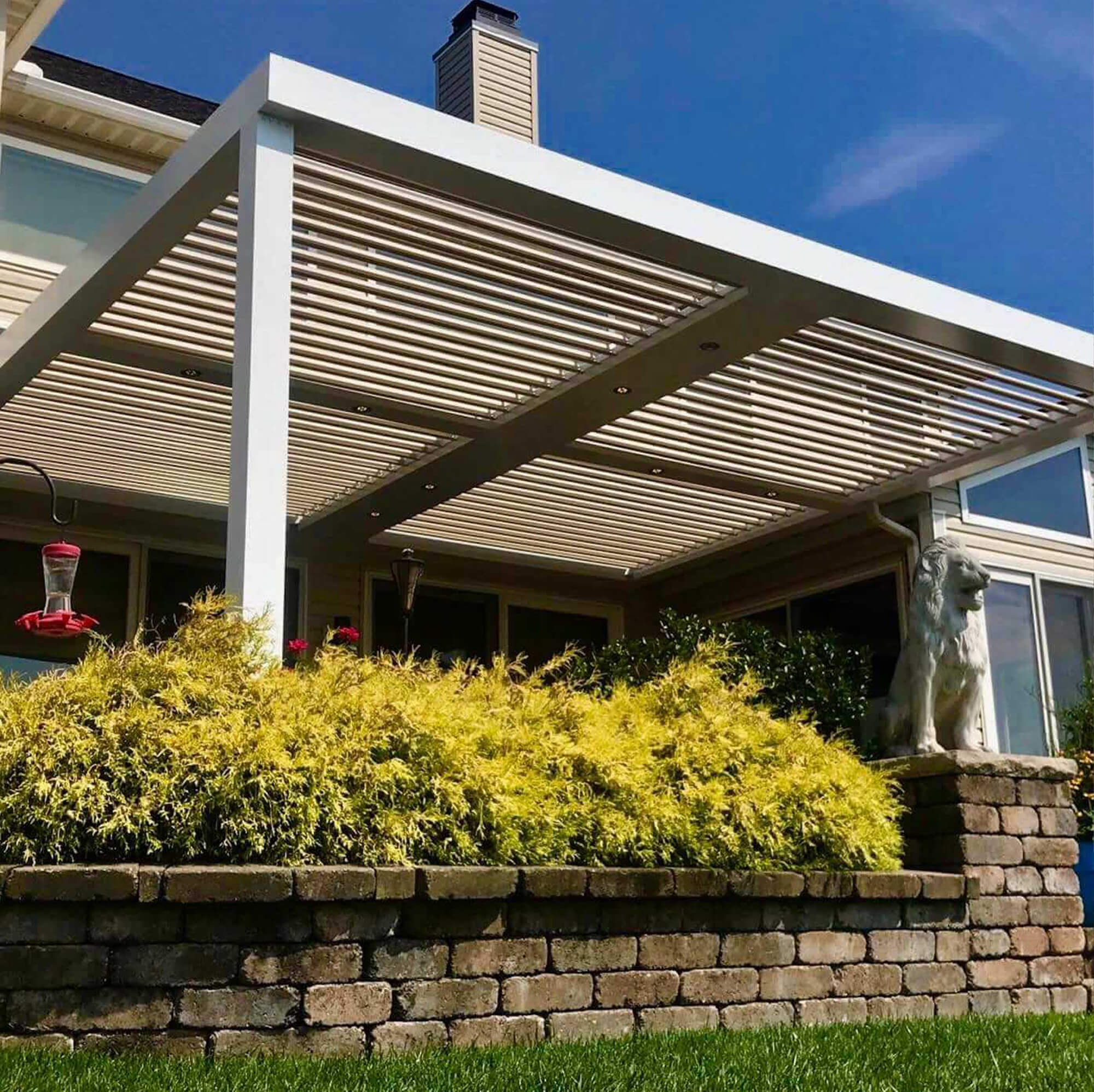 ground view facing upper part of outdoor canopy