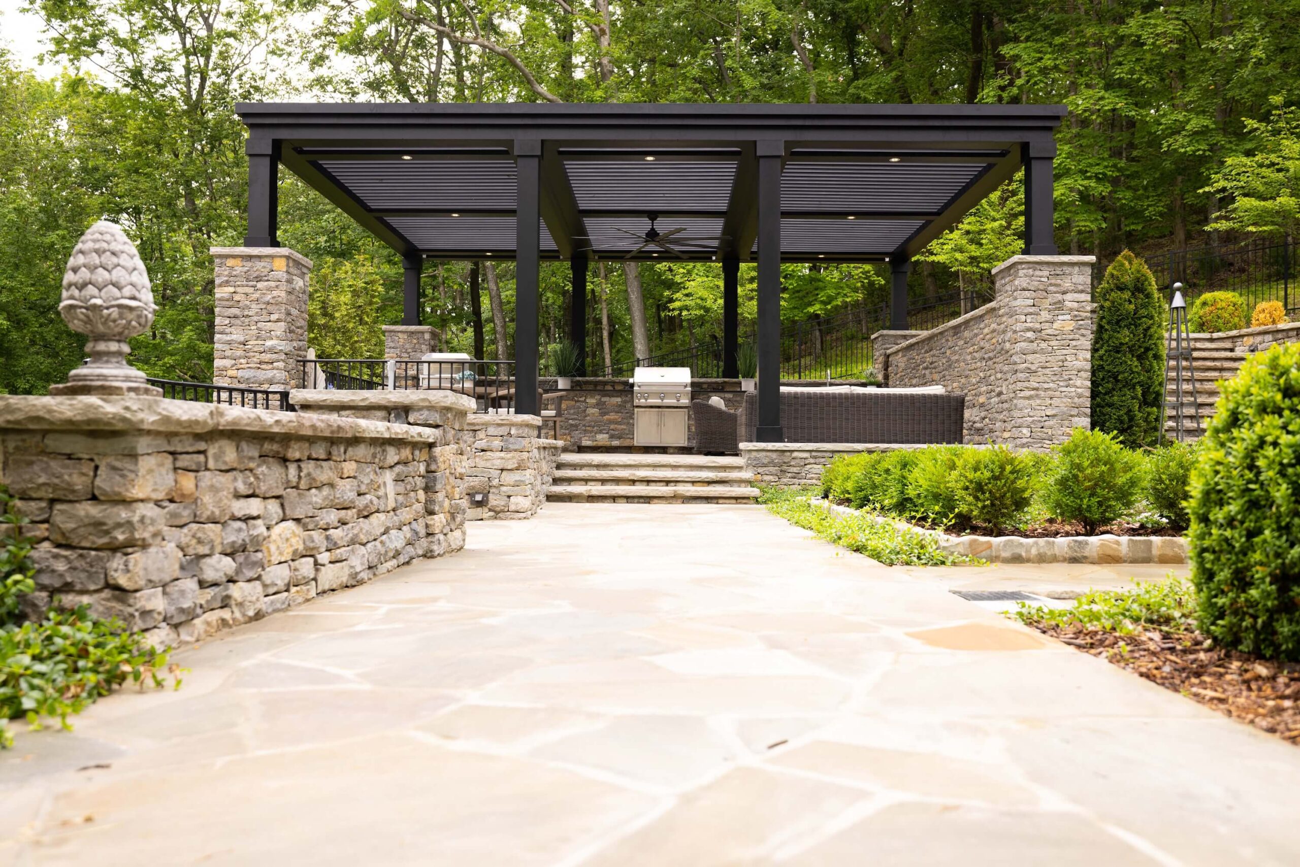Enhanced pergola with architectural details