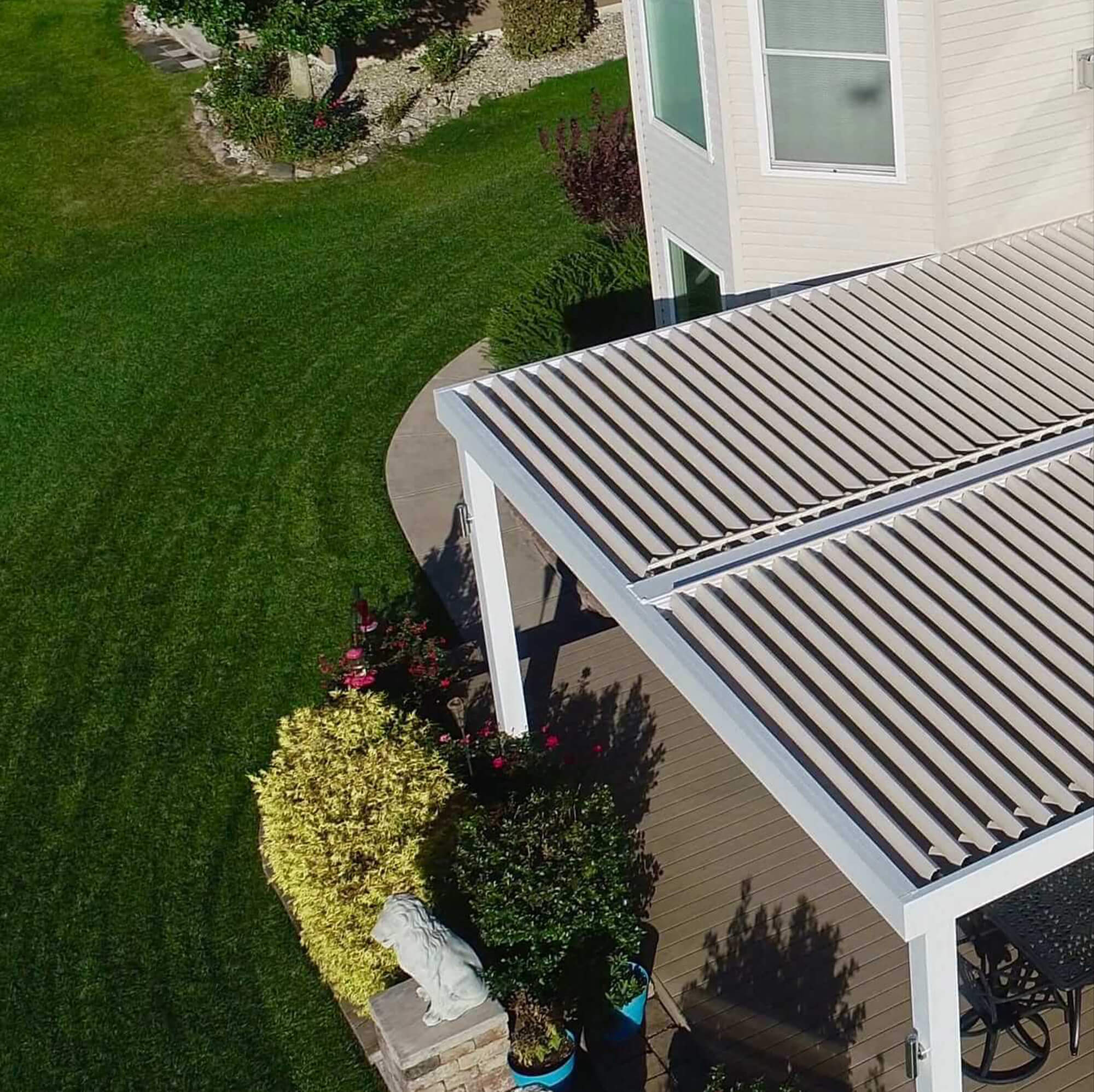upper view with white outdoor canopy design