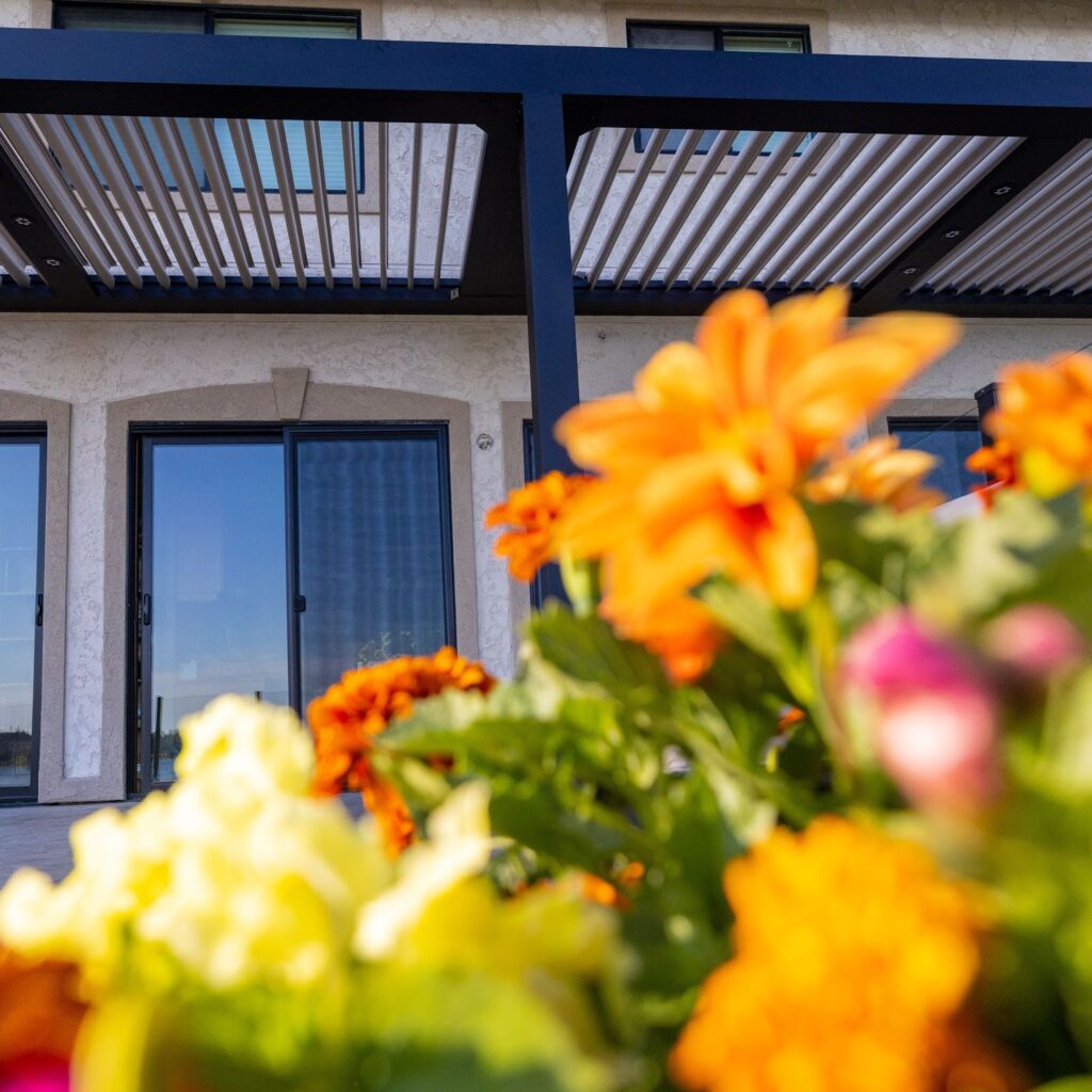 Flowers on Pergola Deck
