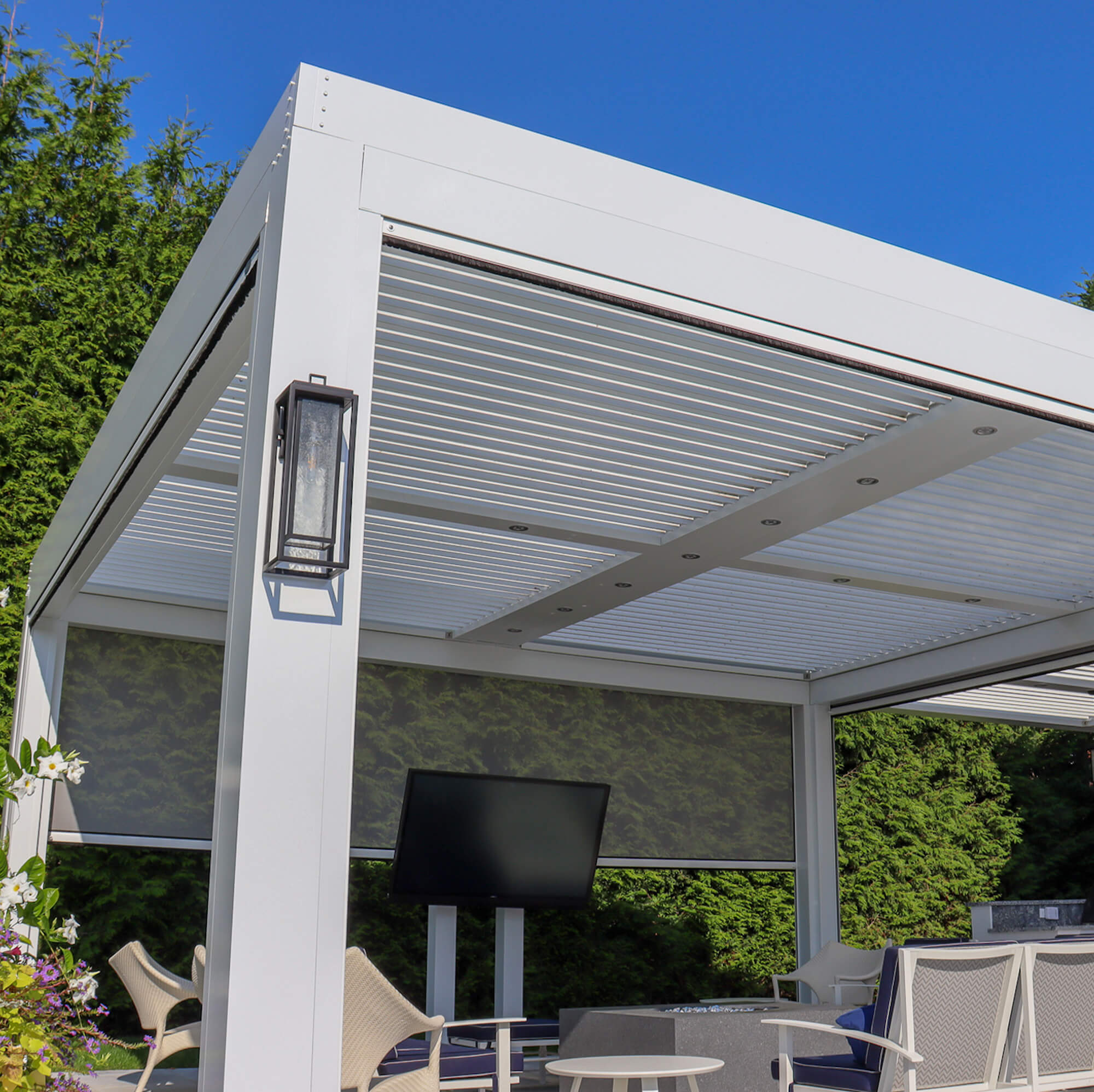 white canopy outdoor with customized lights