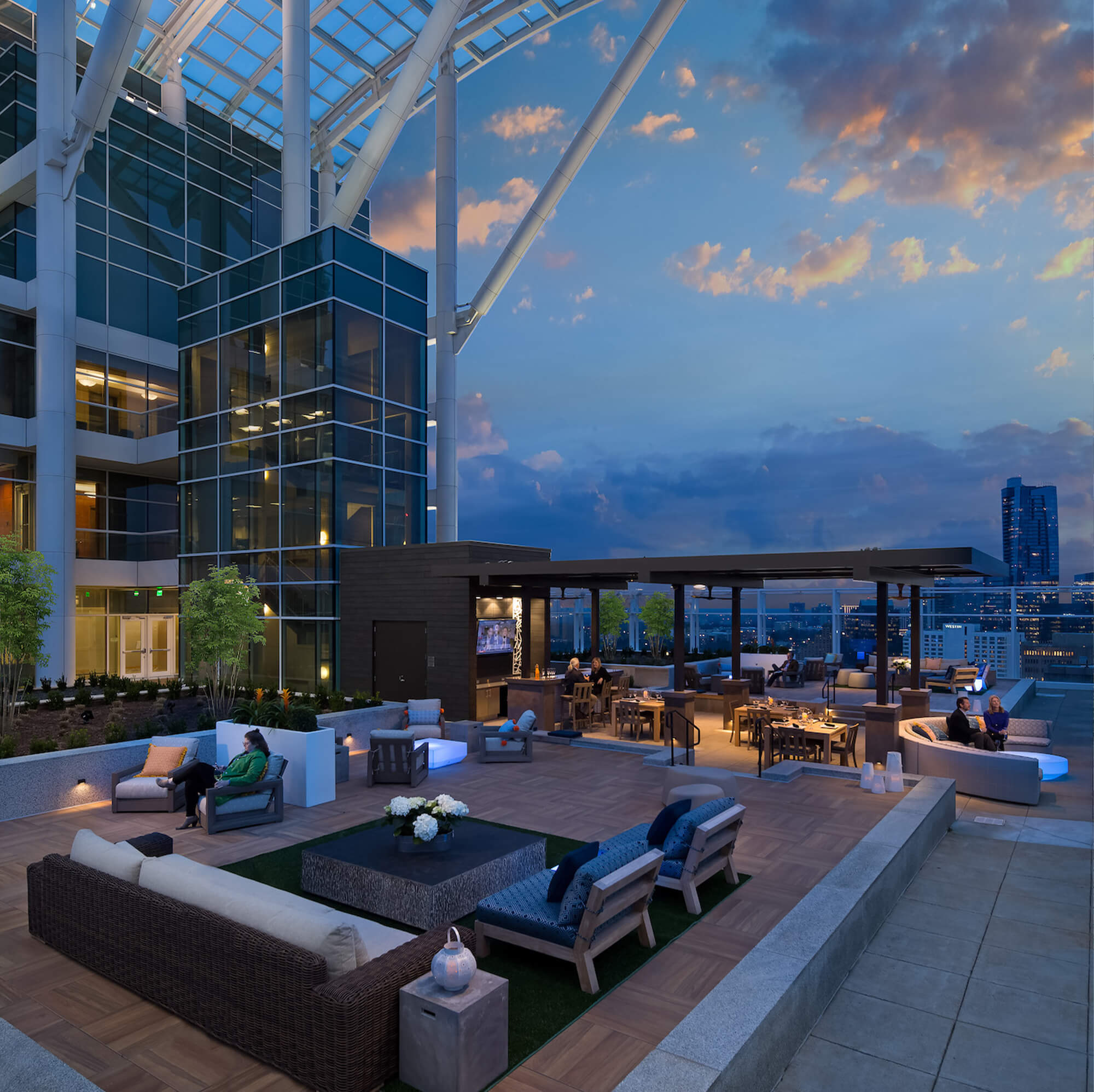 sky deck view facing the building and the city