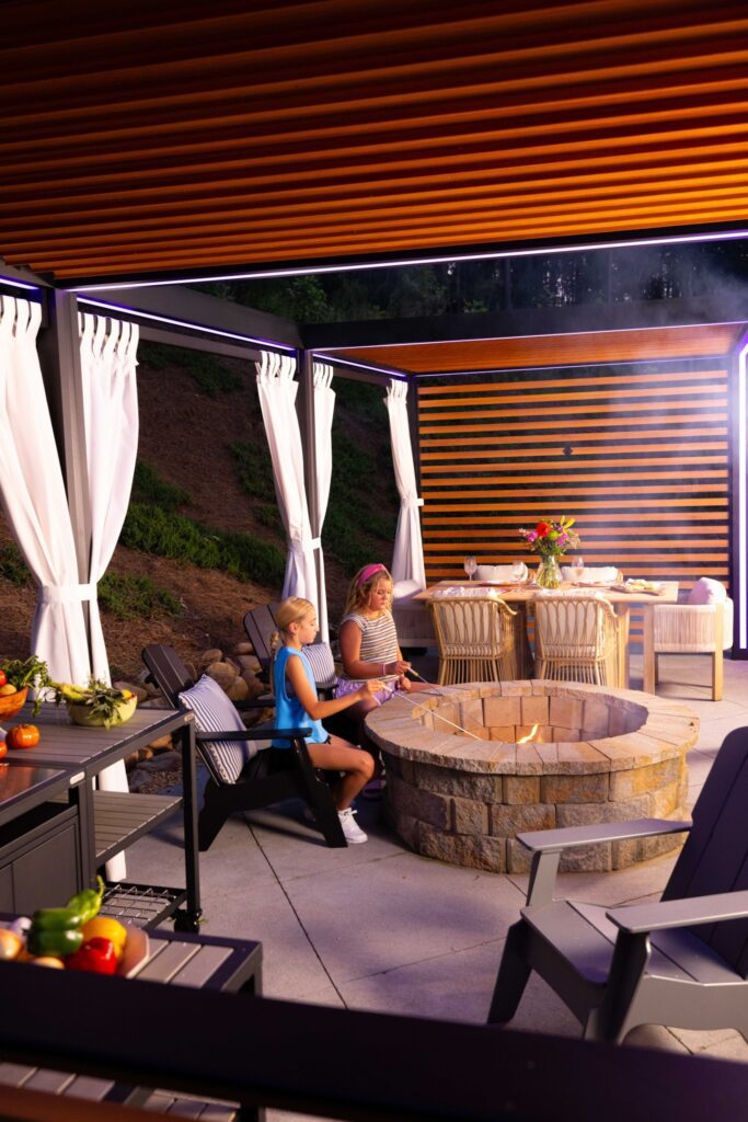 Cabana X MOD over outdoor fire pit