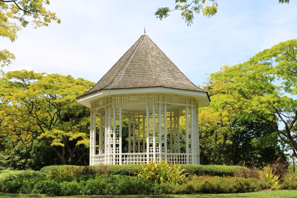 Gazebo in backyard space