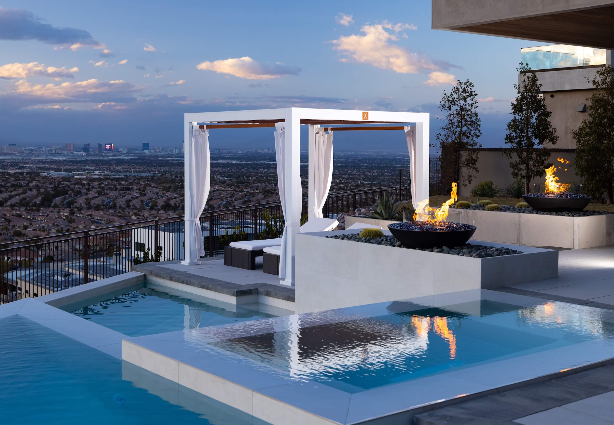 Cabana X by pool overlooking view