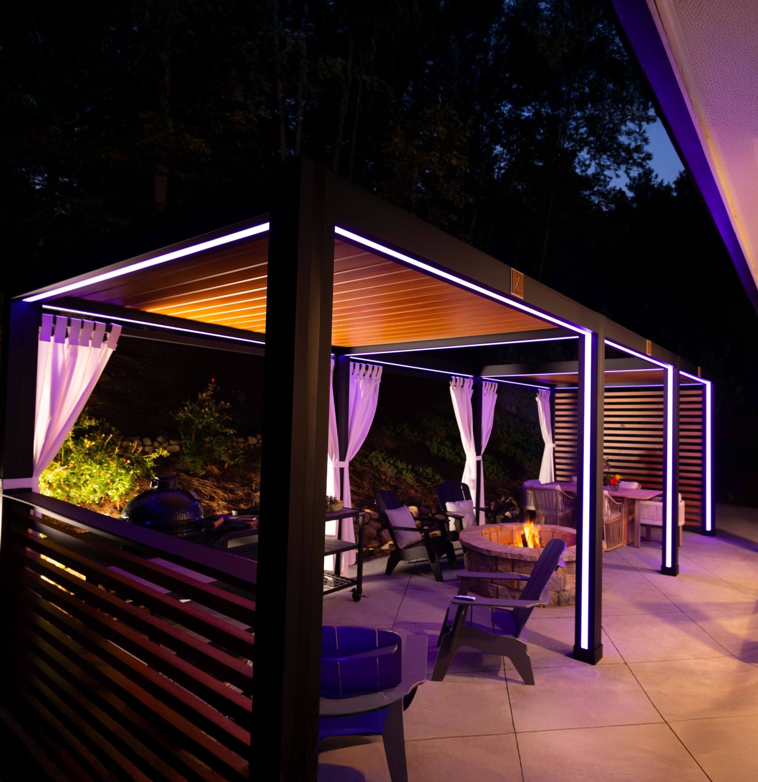Cabana X Core+ in the dark with lights