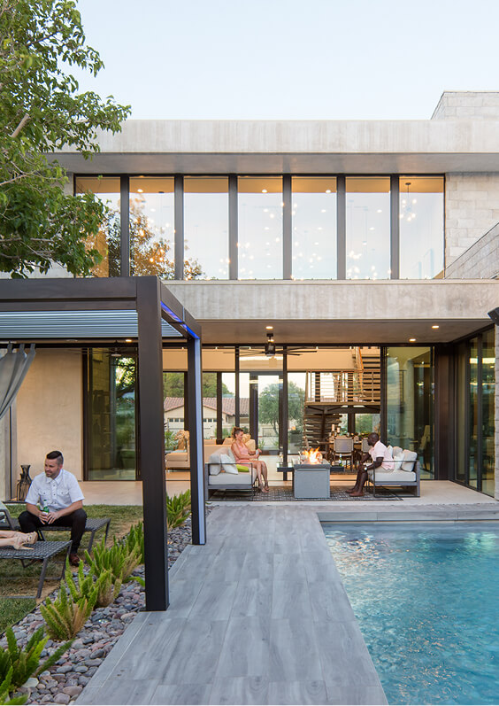 Modern backyard with Cabana X