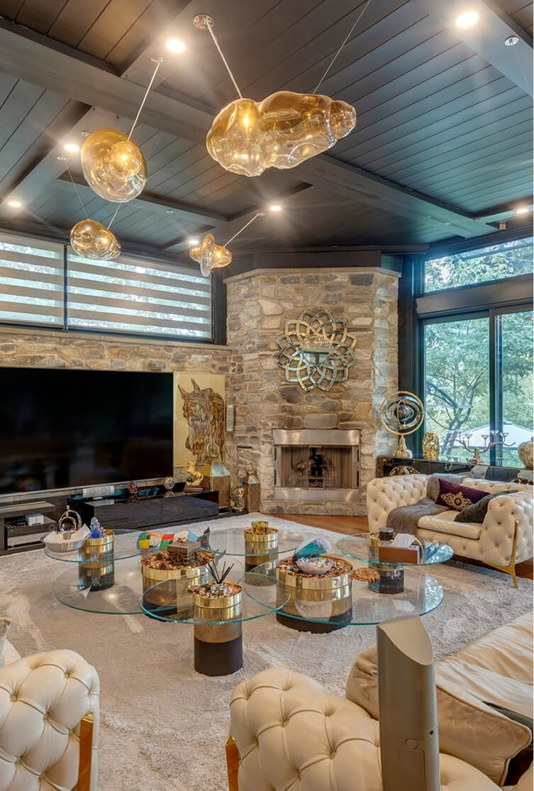 elaborate outdoor/indoor living space with Pan canopy