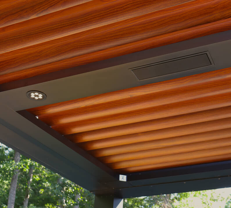 Closed Pivot 6 Louvers with wood finish