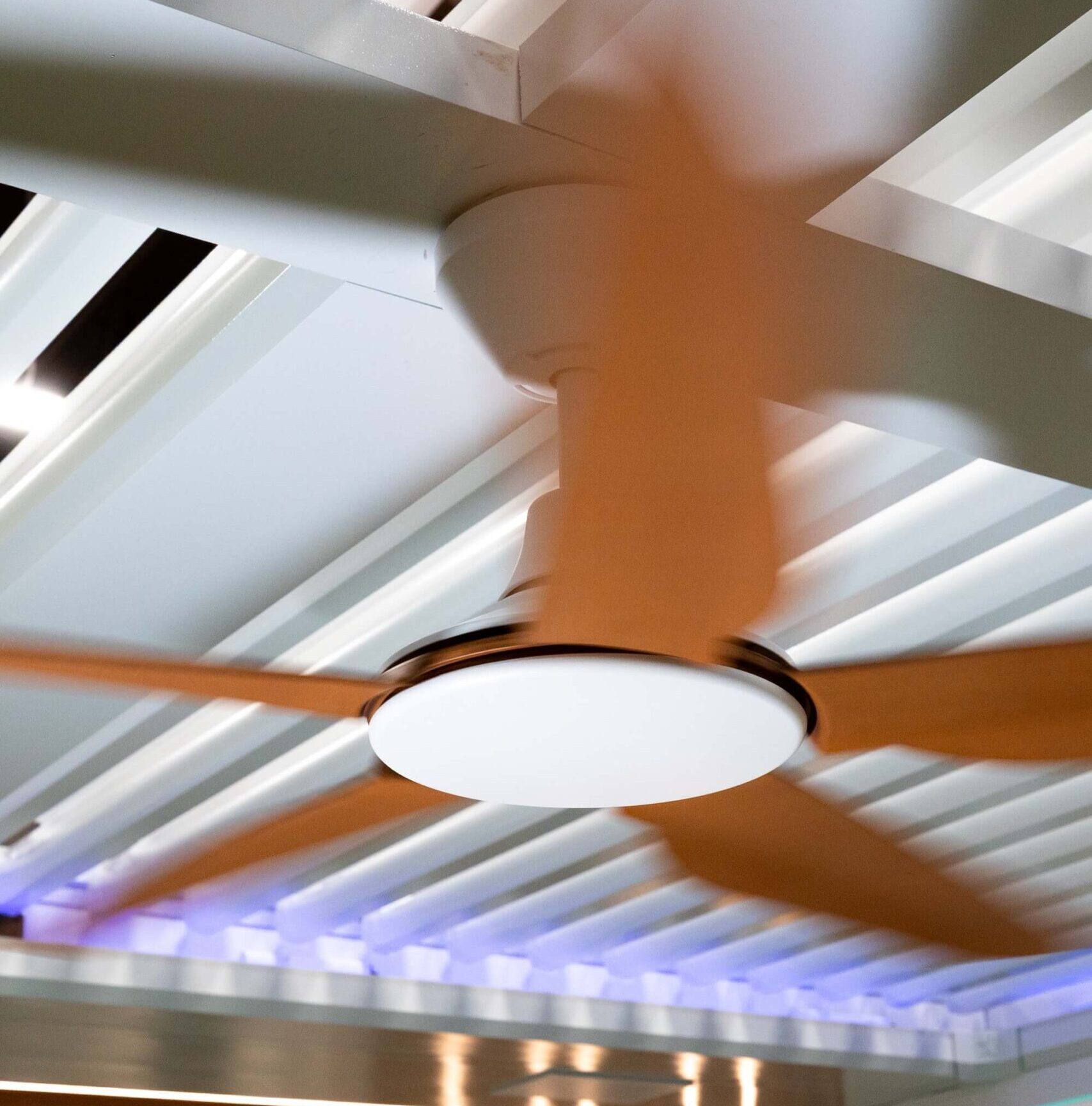 Detail image of louvers and fan design