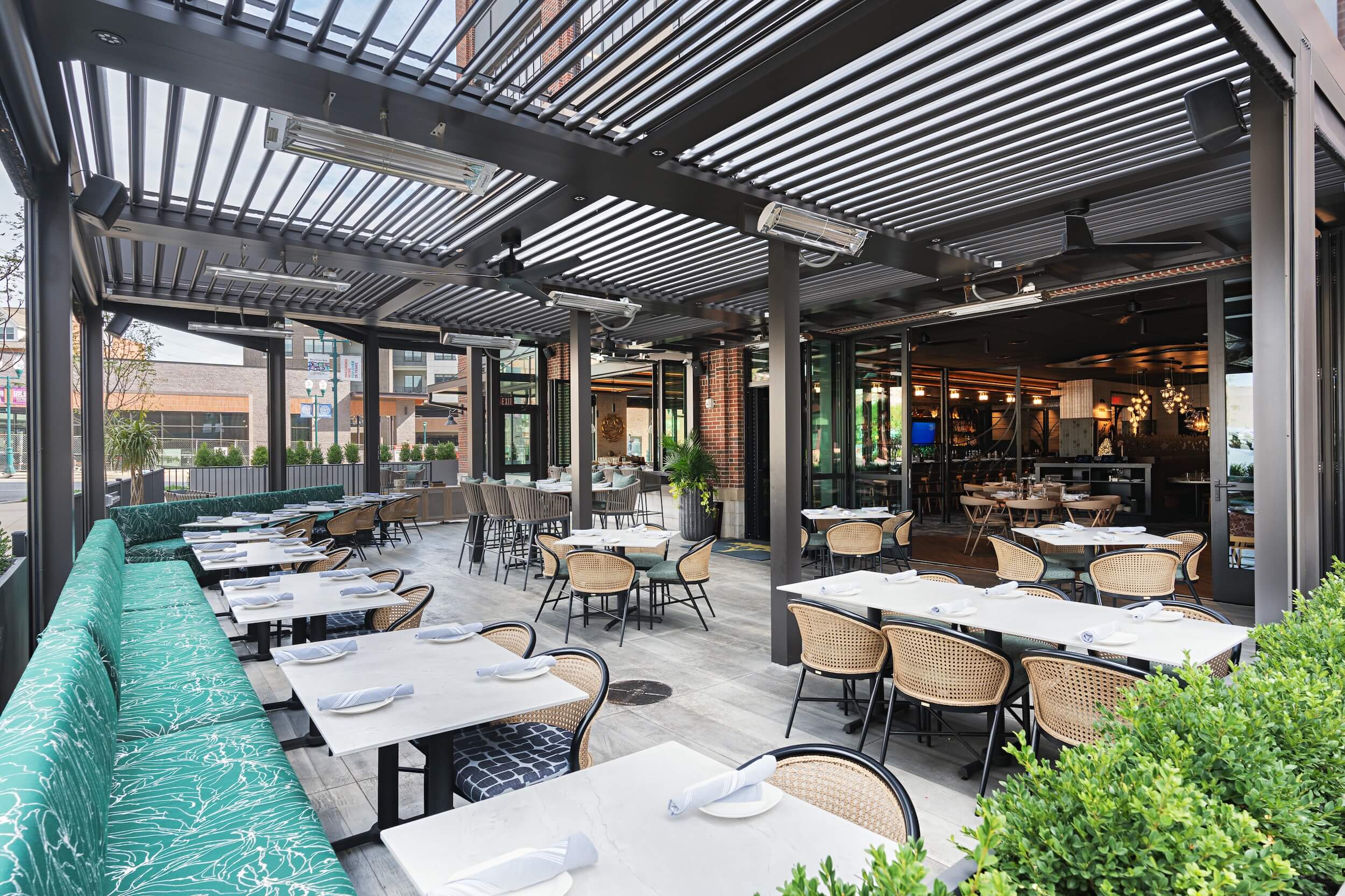 Pergola X in a restaurant space