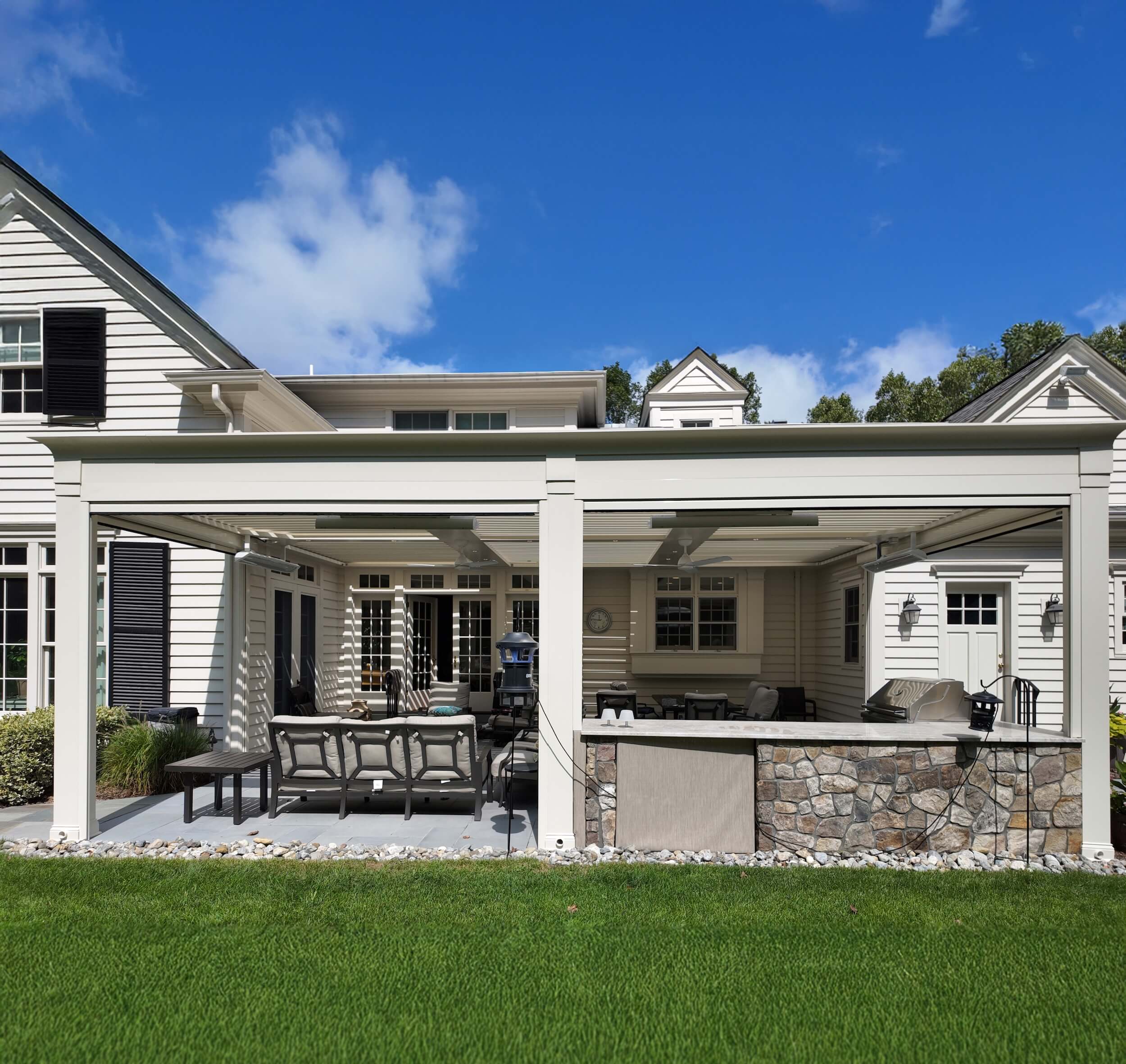 White Pergola X with beautiful details
