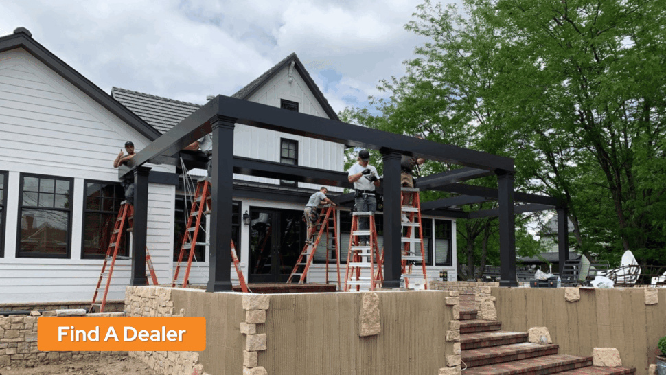 Pergola X being built by Altimate Outdoor