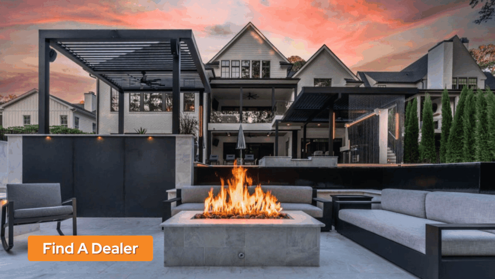 Majestic Patio Deck Pergola X with Fire Pit