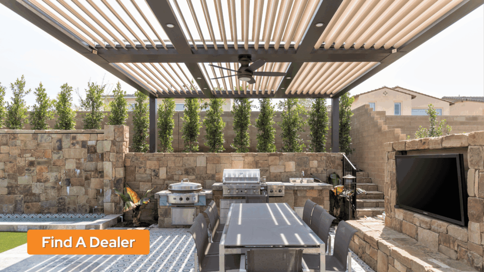 Outdoor Kitchen Under a Pergola by StruXure