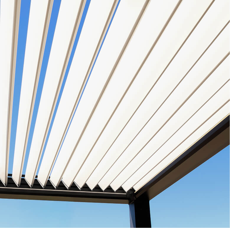 White Pivot 6 Flat Louvers open