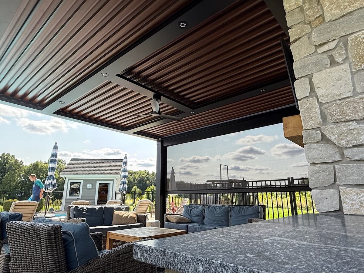 Underneath the Poolside Pergola X