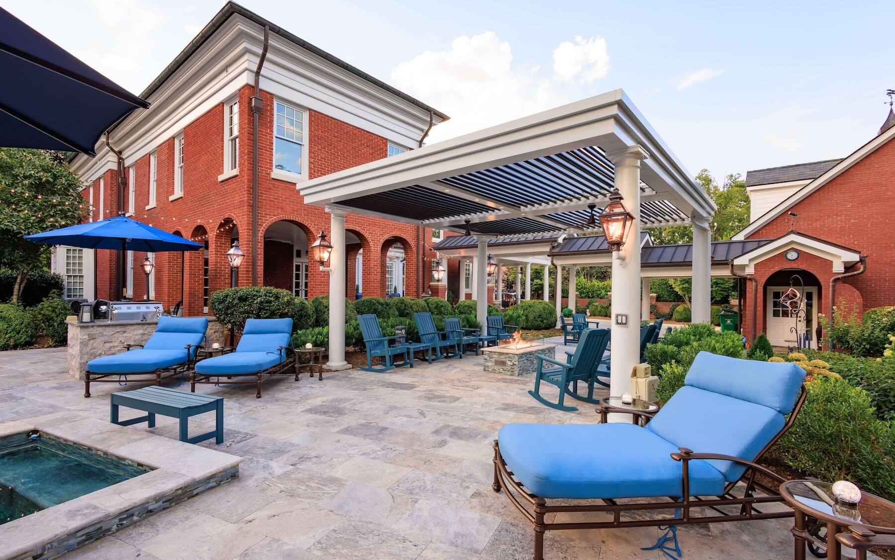 Custom Pergola with columns to match architecture