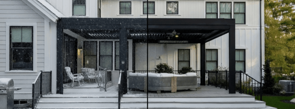 How Louvered Pergolas Work in Winter and Summer - Boston Pergolas