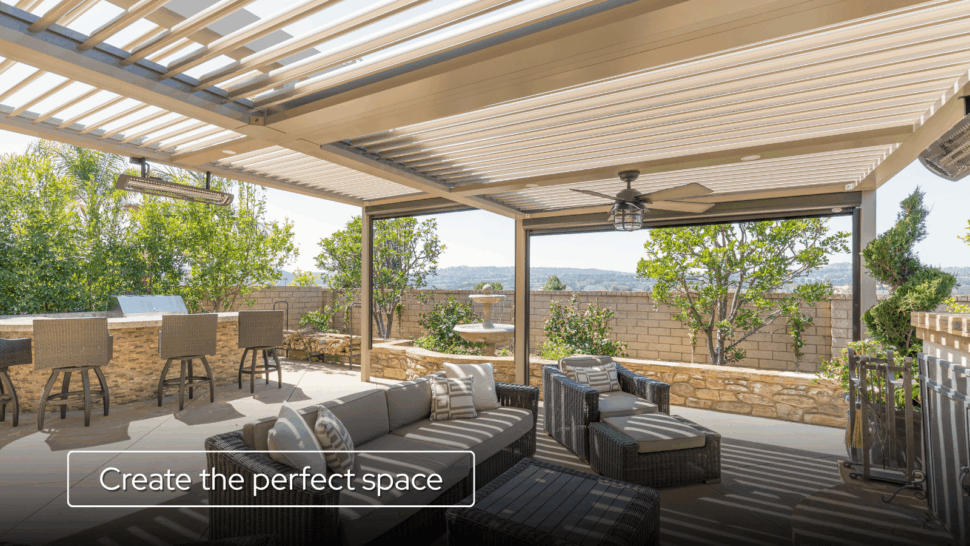 Louvered Pergola Color Ideas - Beige Pergola