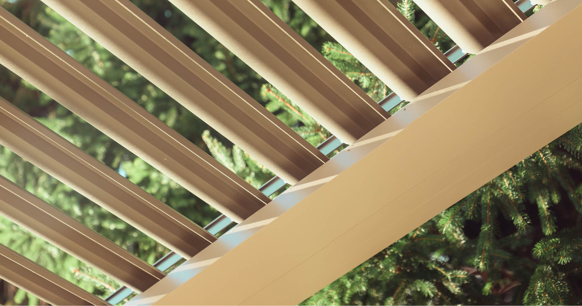 Detail of Beige Pergola X Louvers