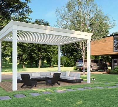 Backyard white Pergola X