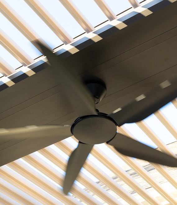 StruXure Outdoor Ceiling Fan in bronze